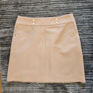 H&M premium selection mini skirt, size 4, beige.